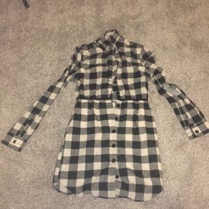 checkered black and white dress
